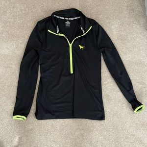 Never worn PINK quarter zip black sports zip up